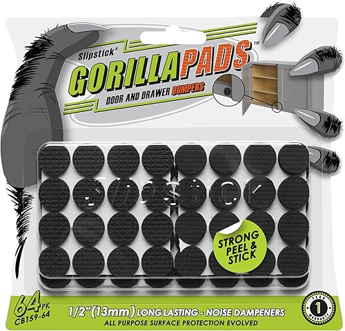 Miniatura 22 de Slipstick GorillaPads CB147 Almohadillas Antideslizantes para Muebles/Pies de Agarre (Juego de 16) Protectores de Piso de Goma Autoadhesivos, 1