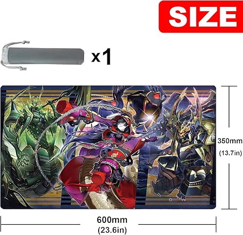 Miniatura 8 de ygo Amazing Dragon Playmat - Alfombrilla para competición de juegos, carpeta de tarjetas, cubierta de 23.6 x 13.7 pulgadas