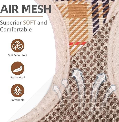 Miniatura 3 de PUPTECK Juego de arnés y correa para perro arnés de malla suave sin tirones ajustable para perros pequeños gatos que caminan reflectante por la