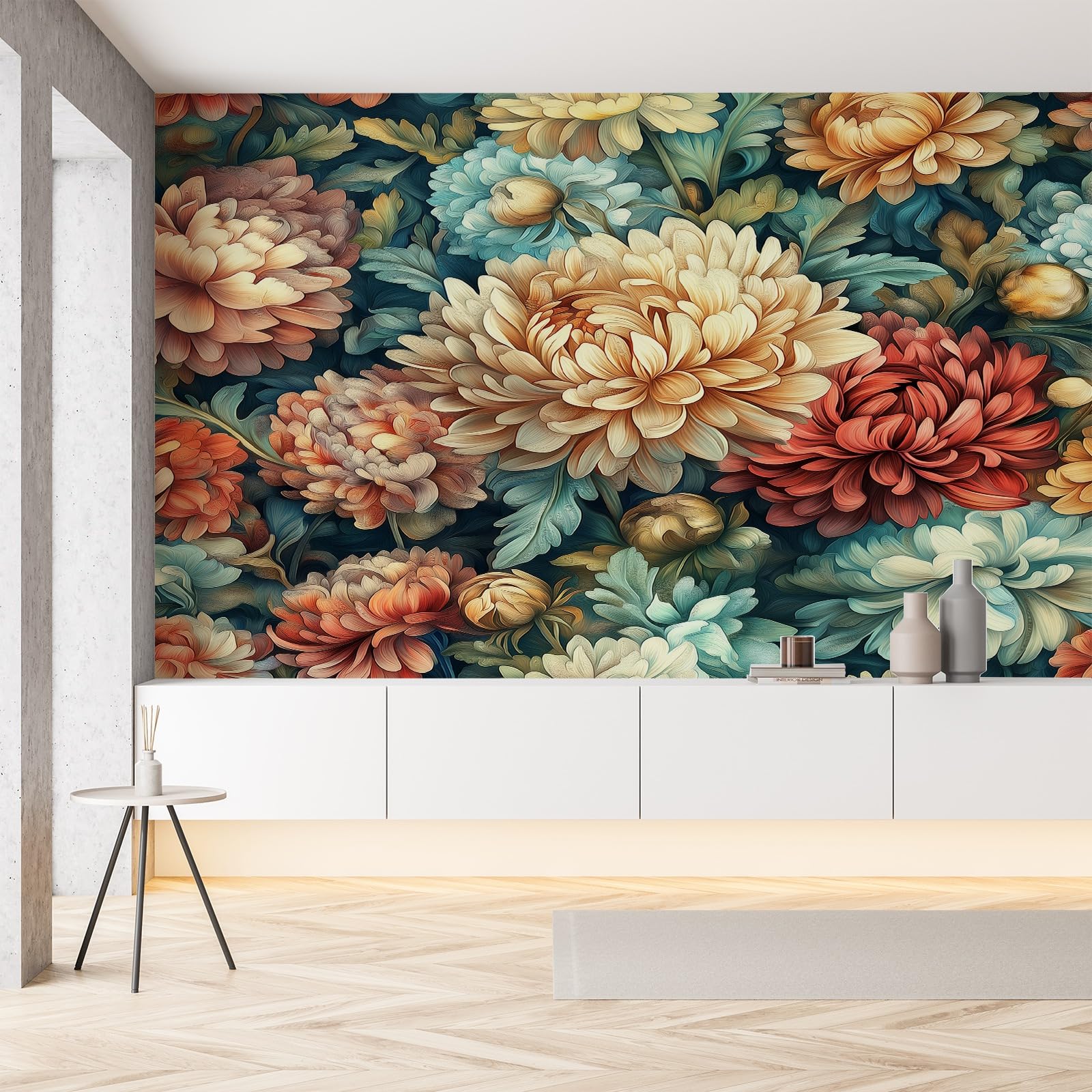 Papier peint panoramique floral grand format 400x280cm autocollant