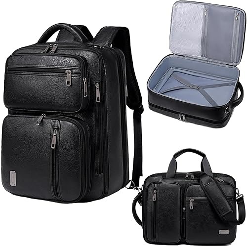 weiatas 3-in-1 Vegan Leather Convertible Laptop Bag for Men Women,