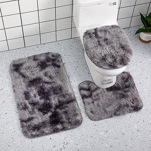 CENGNIAN Juego de alfombras de baño de 3 piezas, alfombra de baño ultra suave antideslizante, alfombra de baño de felpilla absorbente, alfombra