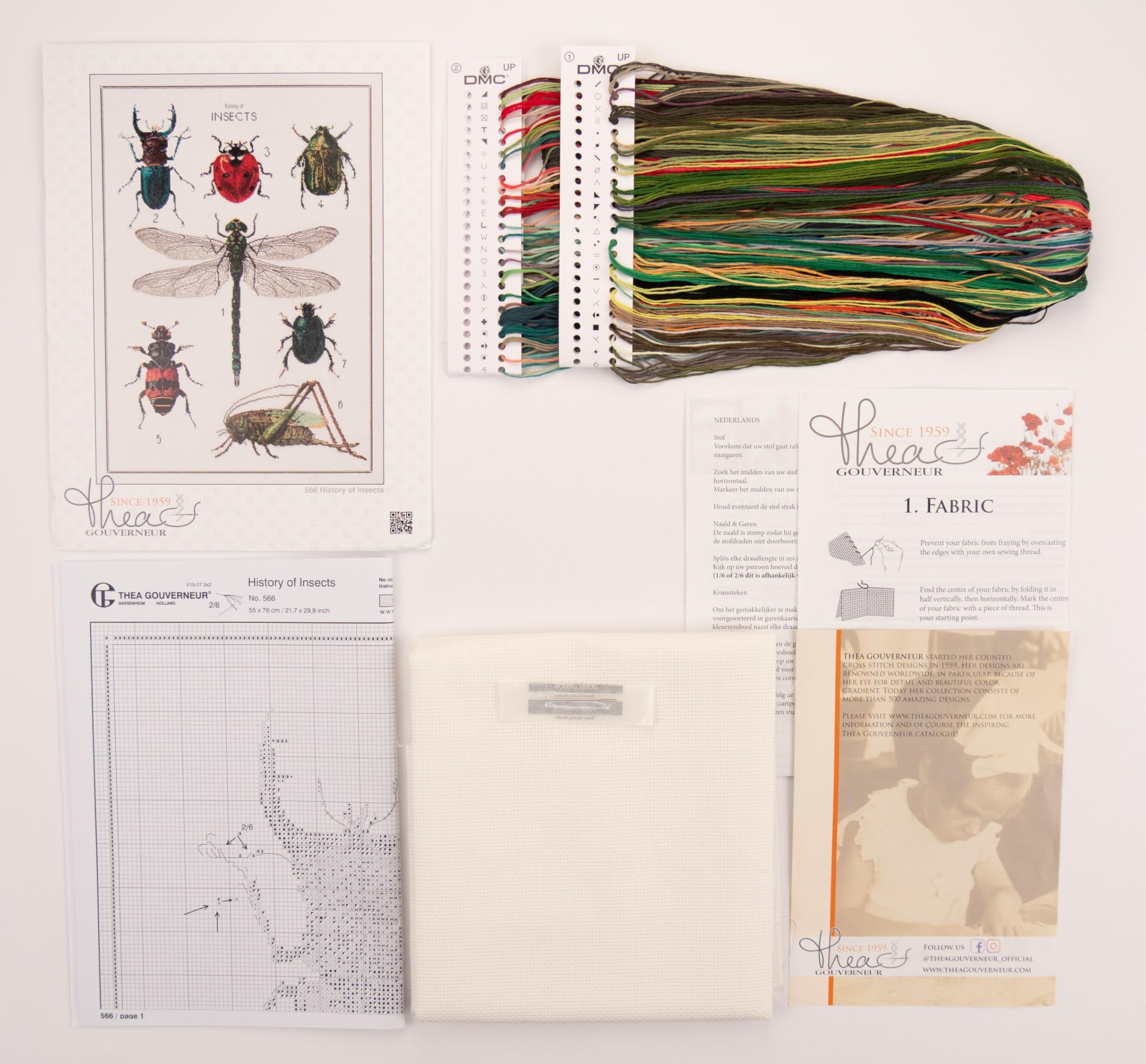 Thea Gouverneur - Kit de point de croix compté - L'histoire des insectes - Aida - 16 Compter - Pour adultes - 566A