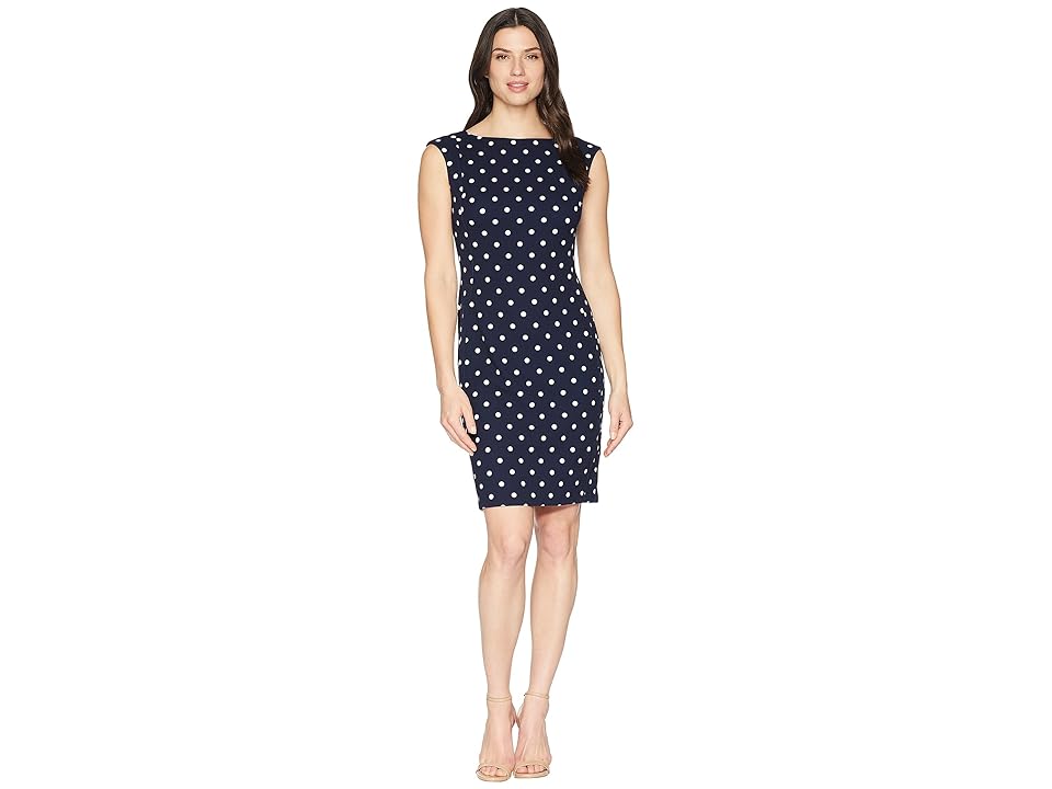 

CHAPS Dot-Print Jersey Dress (Driver Dot) Women's Dress