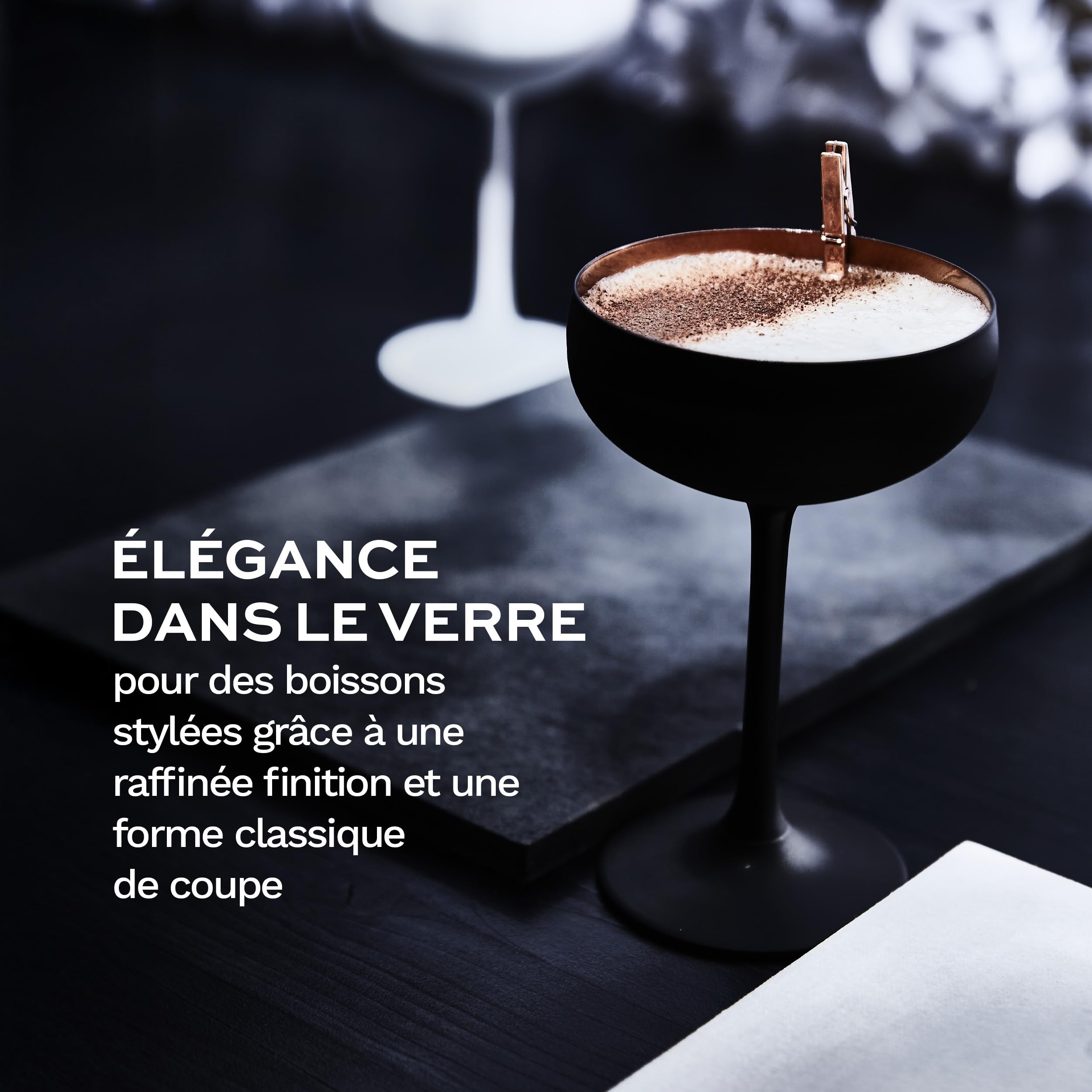 Stölzle Lausitz Coupes à Champagne Elements Noir/Bronze 6x230 ml – Verres Élégants en Cristal Sans Plomb – Idéals pour Champagne Prosecco et Cocktails – Résistants au Lave-Vaisselle et aux Chocs