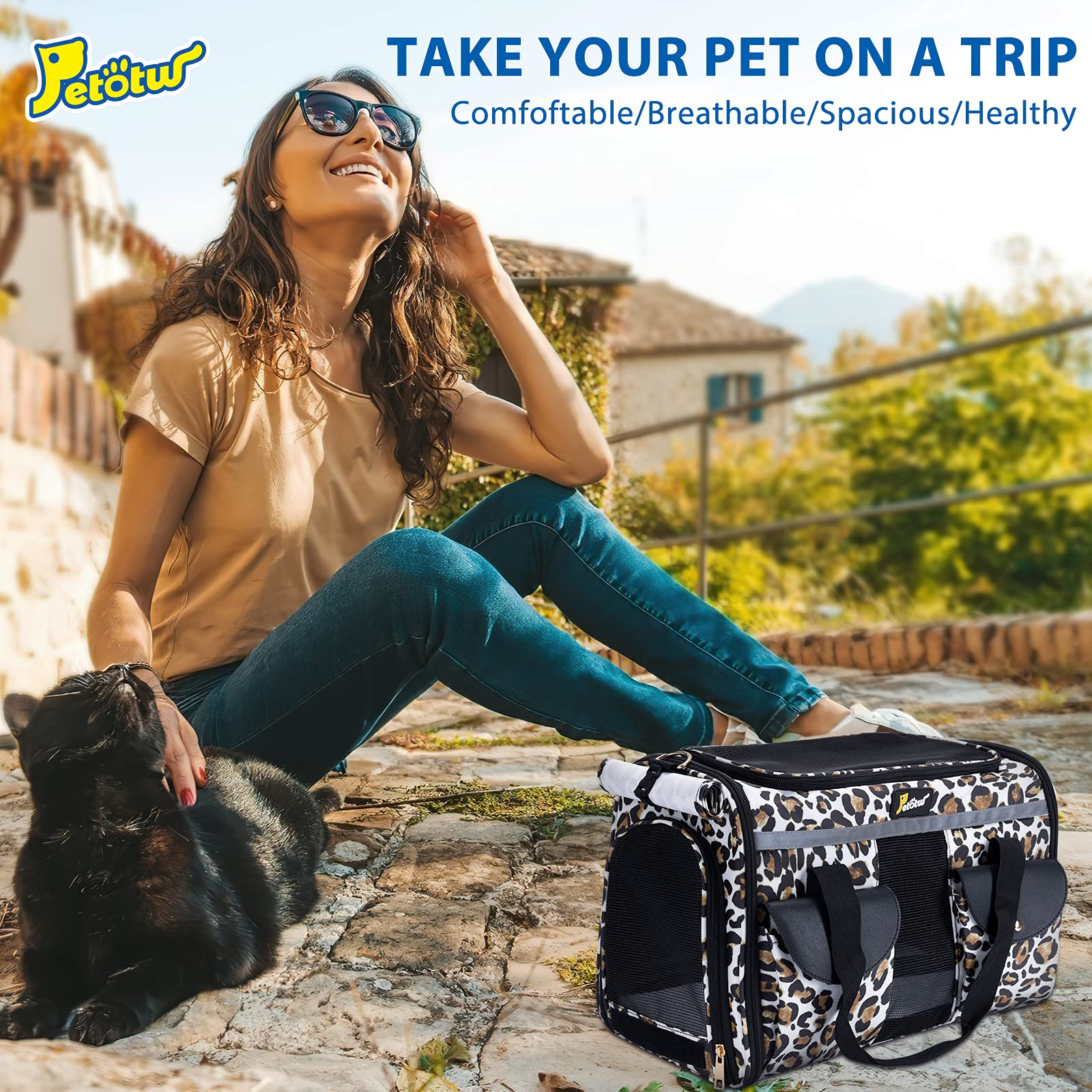 sac de transport pour animaux de compagnie et chat cage de transport souple pour chien et chat, approuvé par les compagnies aériennes