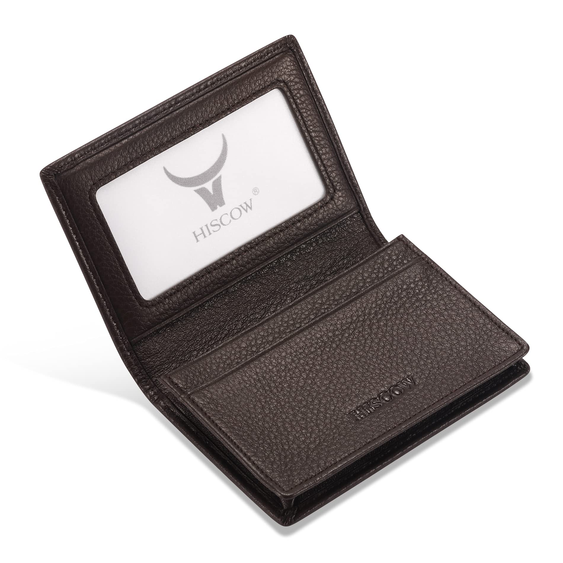 Leather Business Card Case Holder for Men & Women, Italian Calfskin