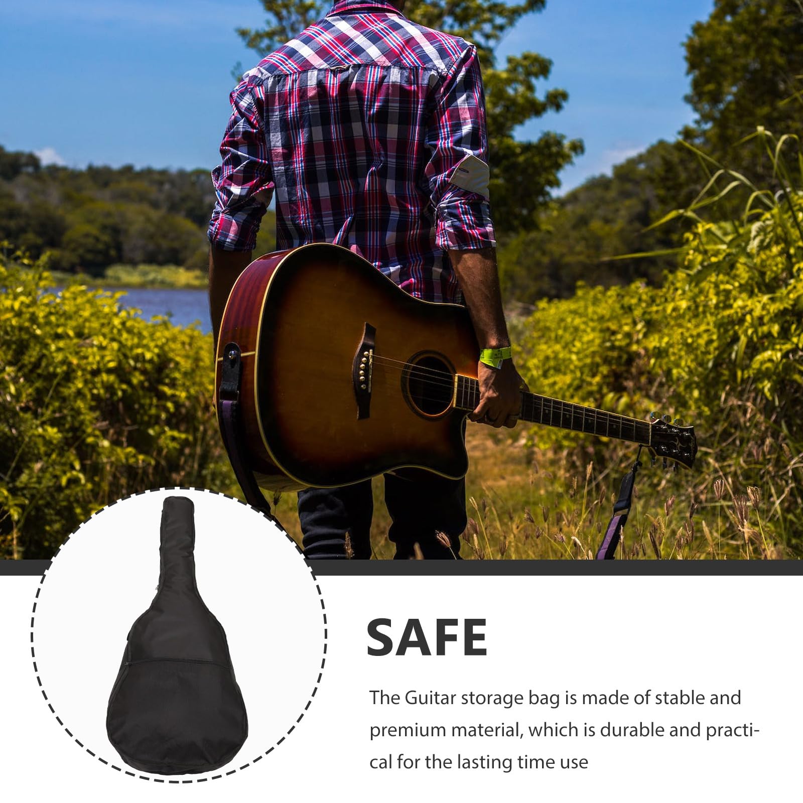 Ciieeo Correa Hombro Resistente al Agua Ligera y Práctica Funda de Tela Oxford 420d de Guitarra Española Adecuado para Transporte y Almacenamiento