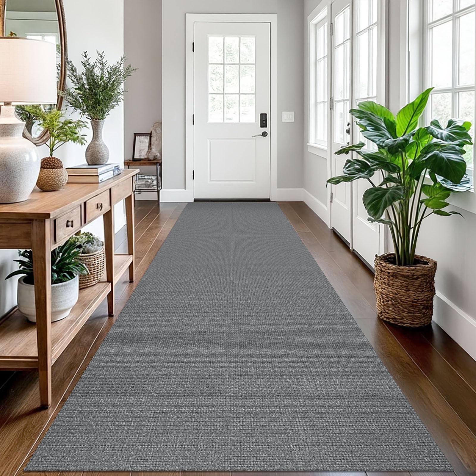 EARTHALL Long Runner Rug 3x12 Ft Washable Runners for Hallways Cotton Non Slip Entryway Runner Braided Kitchen Runner Indoor Outdoor Carpet Runners
