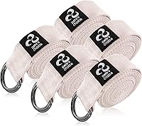 Pete's Choice 2/5-Pack 8Ft Adjustable Yoga Straps with D-Ring | Boost Flexibility, Balance for Yoga, Pilates, Gym + Bonus eBook