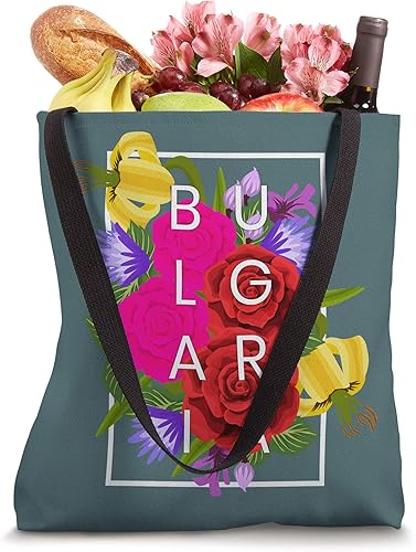 Miniatura 4 de Flowers of Bulgaria Word Art - Bolsa de mano con orgullo búlgaro Blanco 16 pulgadas