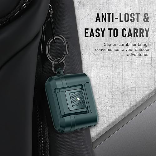 Miniatura 7 de Funda compatible con Airpods Pro 2 con kit de limpieza, funda protectora militar dura a prueba de golpes para Airpods con bloqueo seguro automático