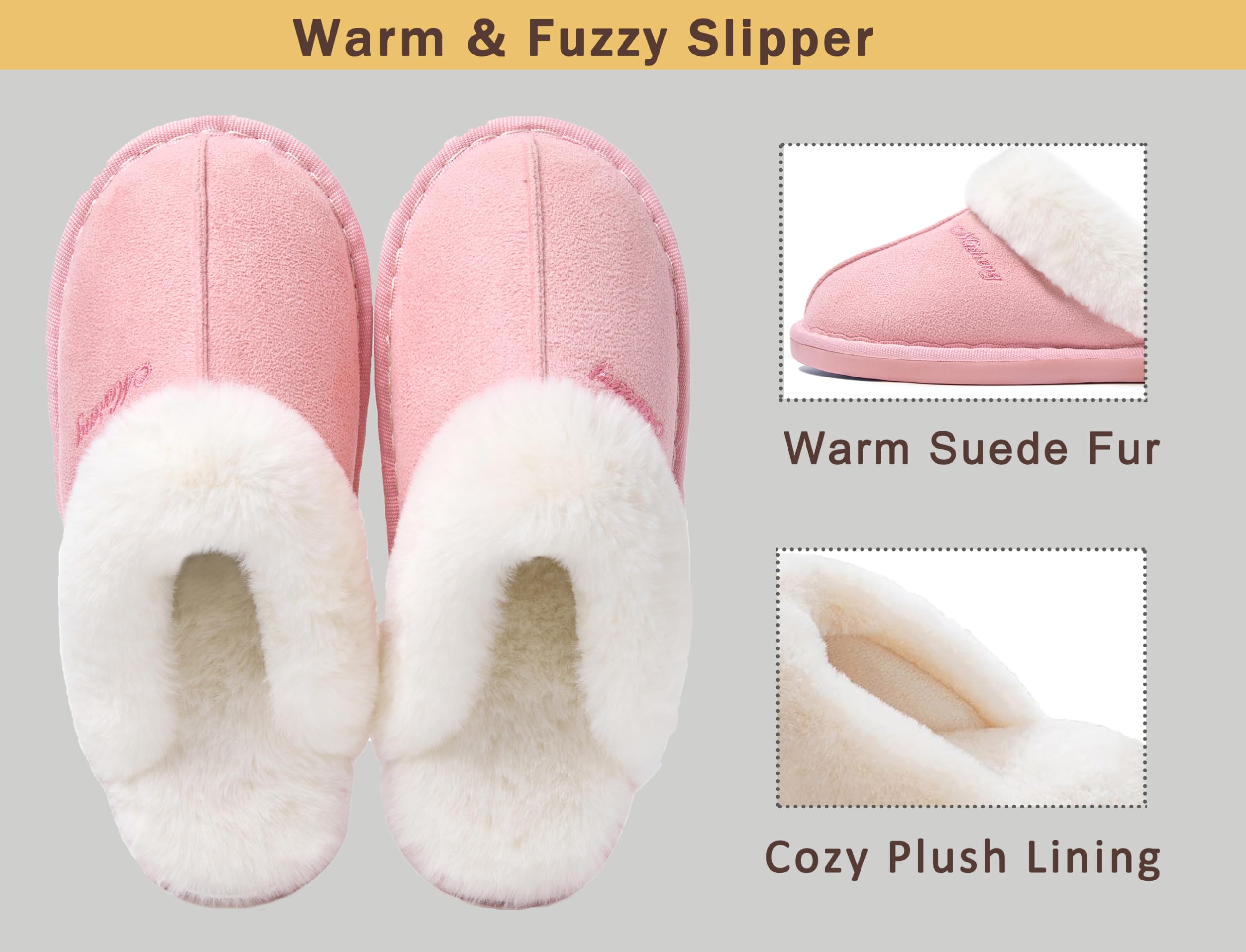 Donpapa Pantofole Donna Uomo Peluche Autunno Invernali Morbida Memoria Schiuma Interne Casa Ciabatte Fluffy Pelose Interno Esterno