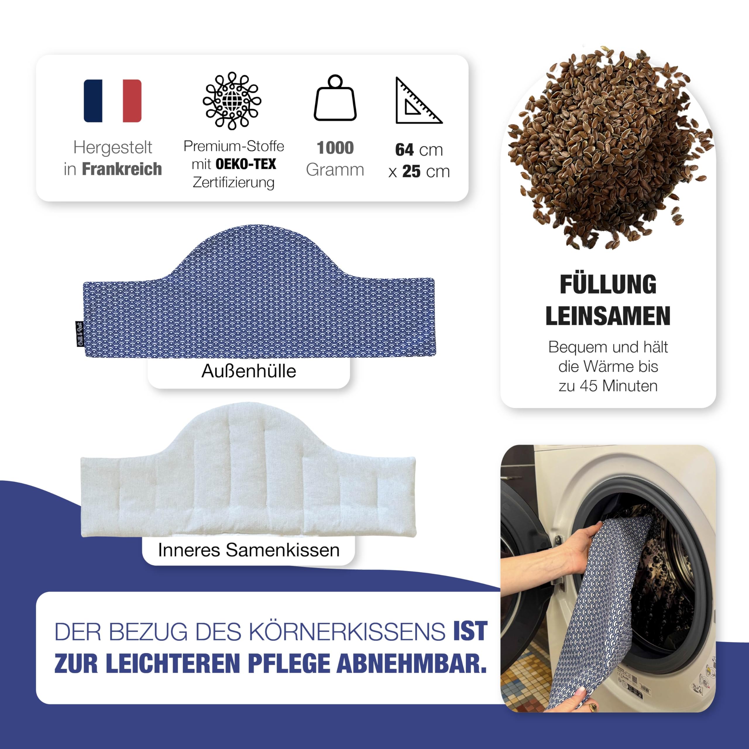 Chill&Rest - Körnerkissen mikrowelle - wärmekissen nacken - körnerkissen groß - nackenkissen wärme - wie ein Kirschkernkissen oder eine Wärmflasche - Blau - Die Segaiha