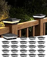 Vista 17 de T-SUN Luces Solares para Tapas de Postes Paquete de 6 para Postes de Vinilo/Madera de 4x4, Impermeables para Exteriores Blanco Cálido y Frío