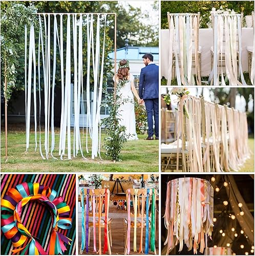 Miniatura 5 de Cinta de satén amarillo de color sólido, 38 pulgadas x 25 yardas, cinta de satén de tela para envolver regalos, manualidades, fabricación de lazos