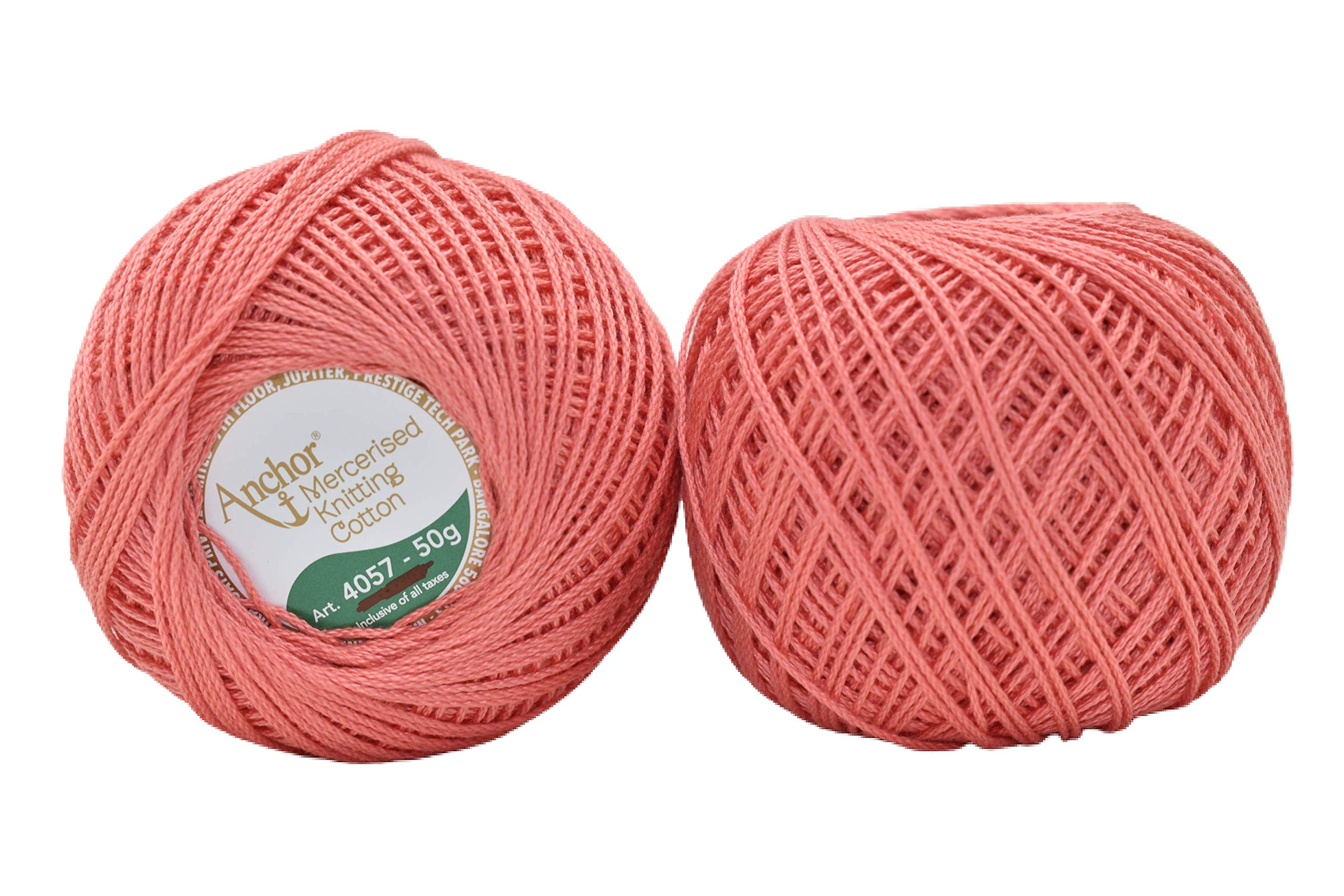 HUNNY- BUNCH® Premium Anchor Mercerised Knitting Crochet Cotton Thread Yarn Balls for Knitting, Weaving, Embroidery, DIY and Craft Making (Art. 4057) 50G - Pack of 1 (10)