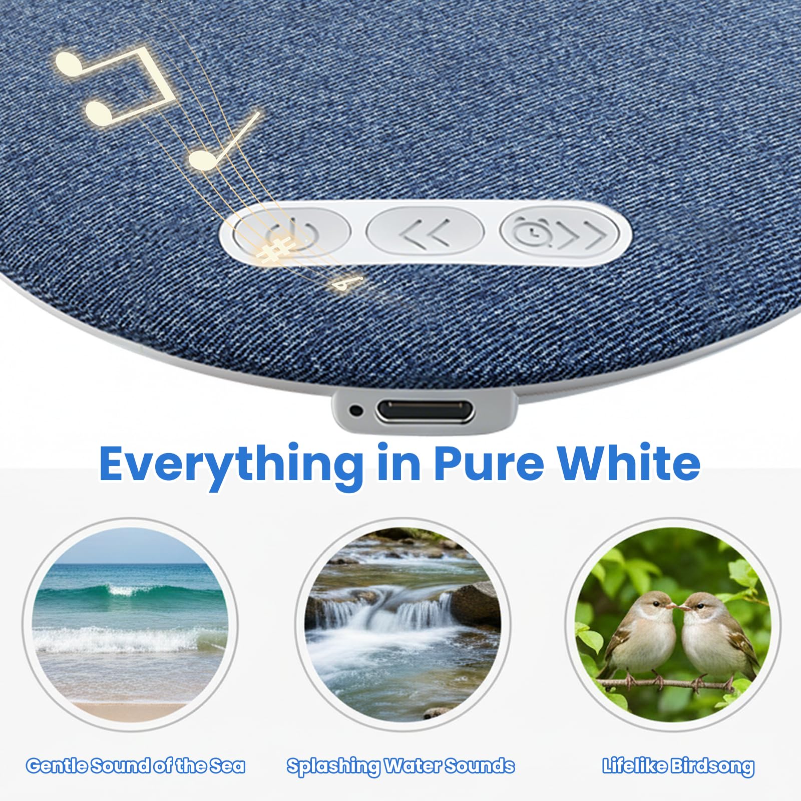 Altavoz Bluetooth para Almohada – Mini Altavoz Portátil para Colocar Bajo la Almohada, ideal para Dormir, con Función de Temporizador y Ruido Blanco – Altavoz para Quienes Tienen el Sueño Profundo — view 5