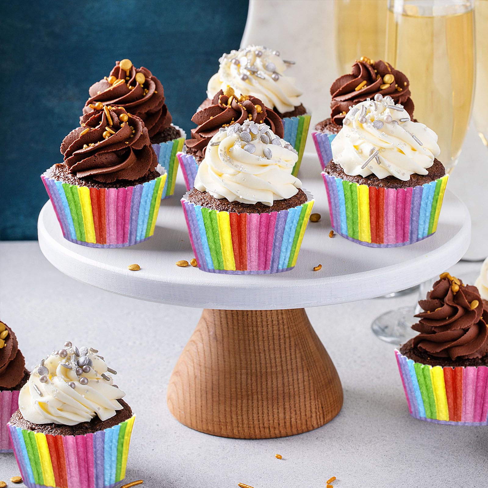 Mombake Lot De 100 Caissettes à Muffins Jaunes En Papier Sulfurisé - Taille Standard Antiadhésives Pour Cuisson Parfaite