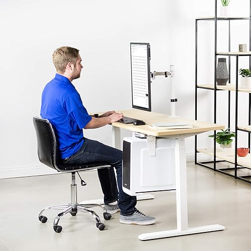 Vista 8 de VIVO Soporte de escritorio para brazo de monitor único, compatible con pantallas de hasta 32 pulgadas regulares y 38 pulgadas ultraanchas, soporte