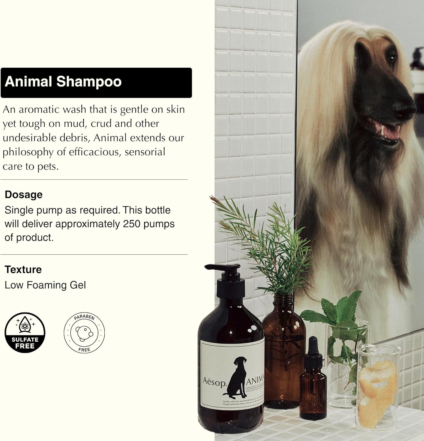 Aesop Pet Shampoo | Mild Dog Shampoo and Coat Wash that Gently Cleanses and Calms Skin with Odor Control | Fresh and Citrus Scent | Vegan, Paraben, & Cruelty Free | 16.9 oz