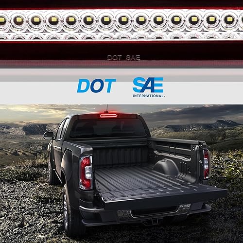 Miniatura 7 de Tercera luz de freno LED compatible con Colorado Canyon 2015-2022, reemplazo de tercera luz de freno estroboscópica F1, luz de freno central
