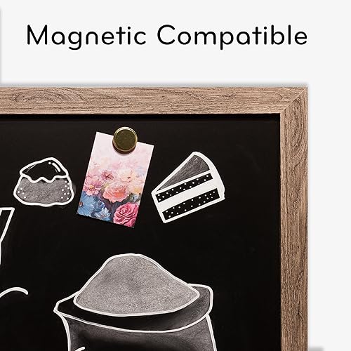 Miniatura 4 de U Brands - Pizarra magnética, 36 x 23 pulgadas, marco de madera rústica (4549U00-01)