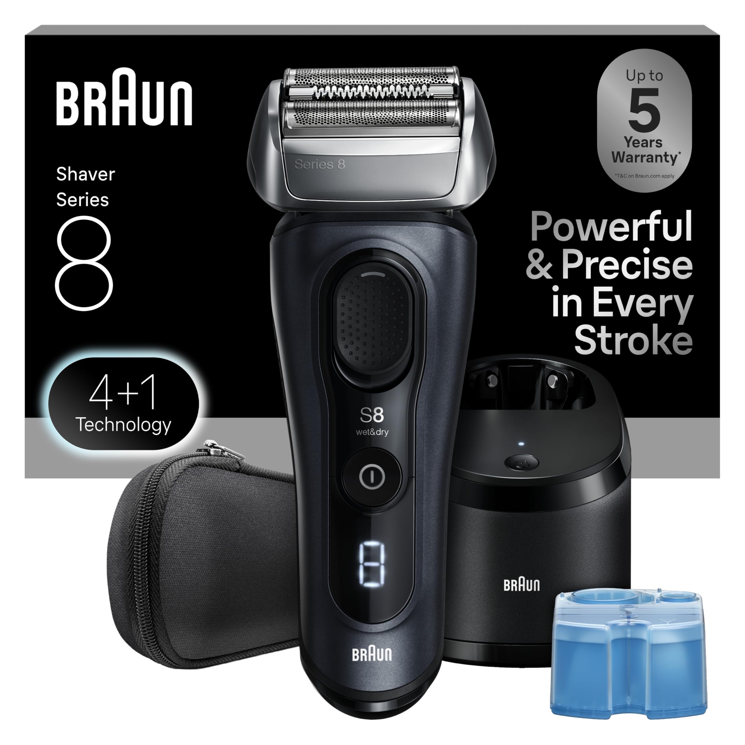 Amazon.com: Braun Series 8 8560cc Electric Razor for Men, 4+1