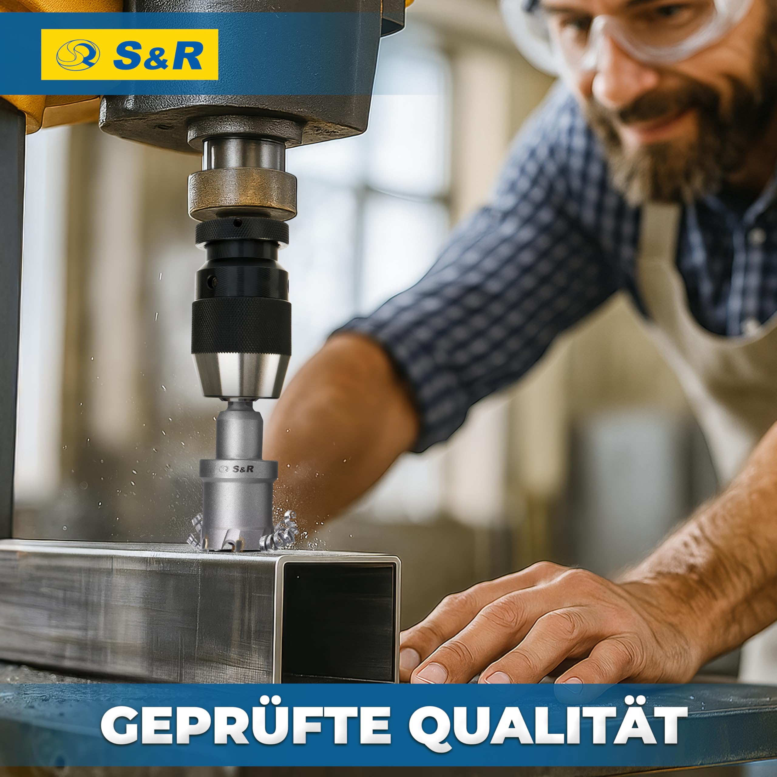 S&R Premium TCT 5-częściowy zestaw otwornic 16-30 mm, wiertło do metalu, stal nierdzewna, twarde stopy, węglik wolframu, zestaw wierteł pilotowych z powłoką tytanową, frezy do metalu