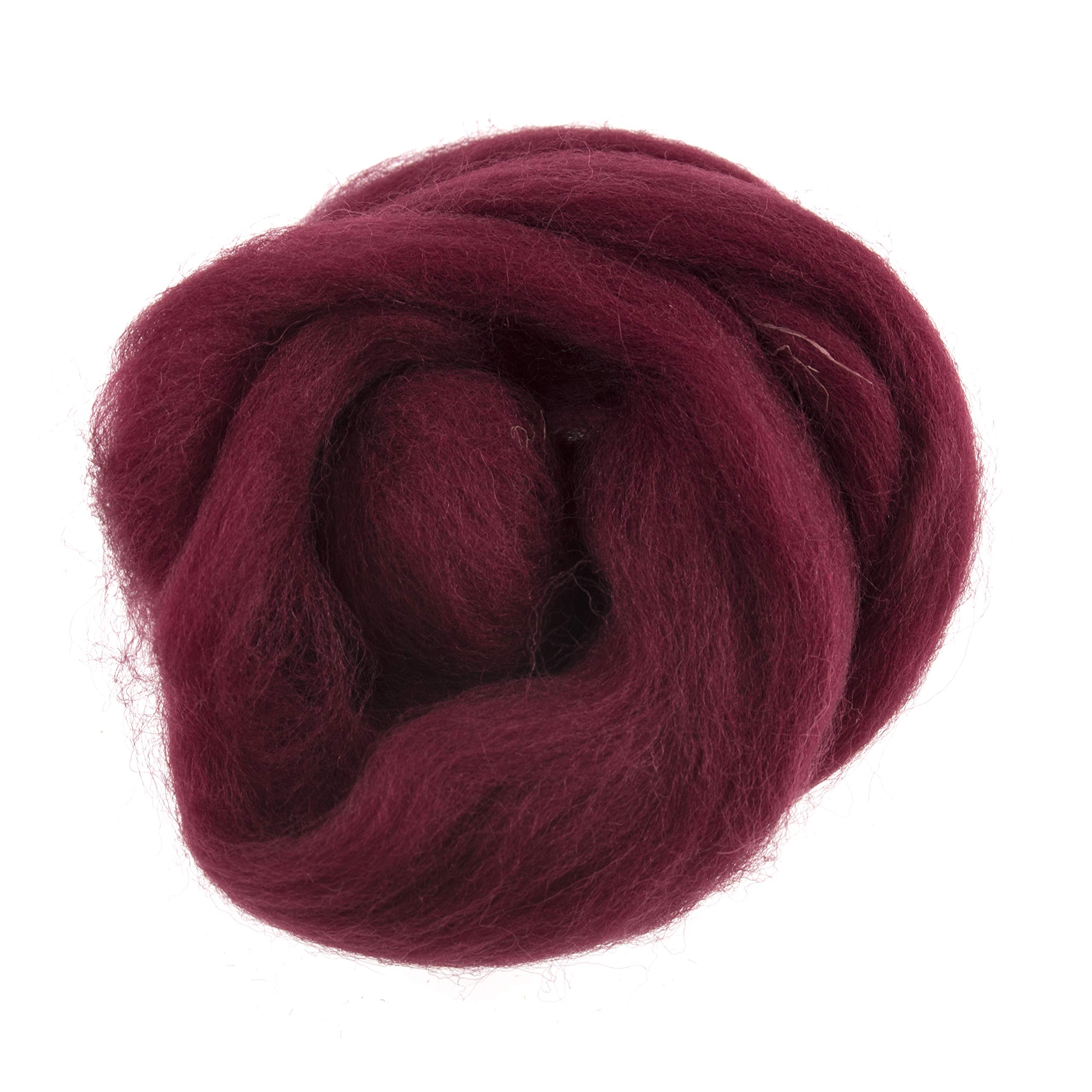 Trimits Natural Felting Roving Wool, Wine Red, 10 g