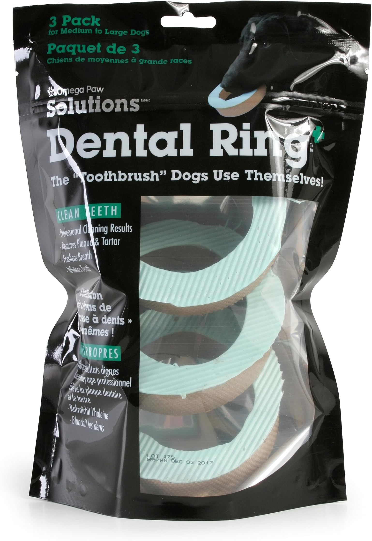 Omega Paw Dog Dental Ring Solutions, 3-Pack, Large