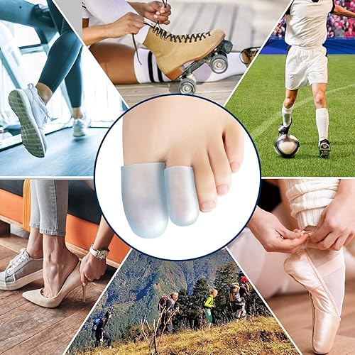 Vista 21 de Gorras de gel para los dedos, paquete de 14 protectores de dedos para mujeres, fundas de silicona para los dedos de los pies, para hombres