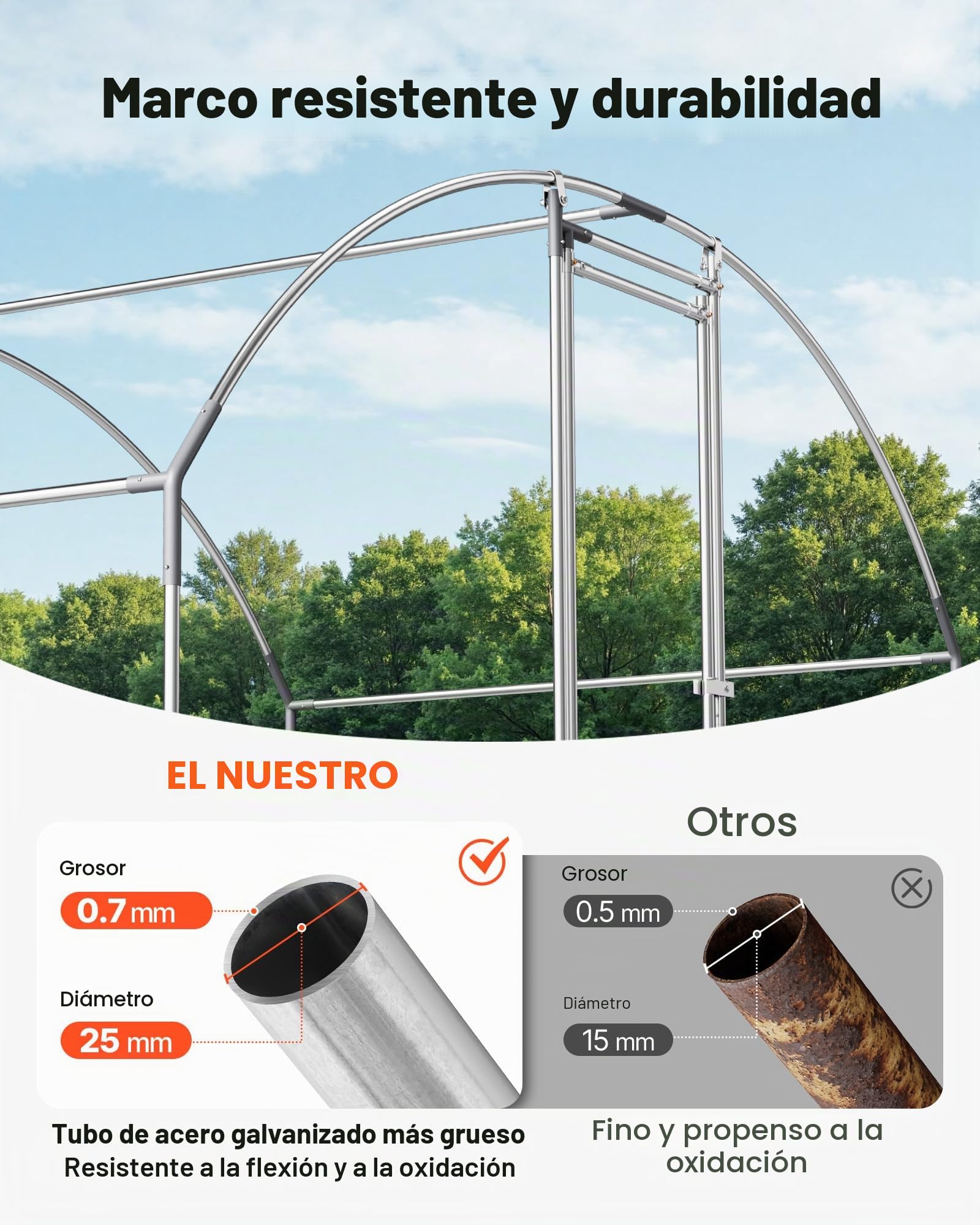 VEVOR Gallinero de Metal 3 x 2 x 2 m, Corral Grande para Gallinas con Cubierta, Cerramiento de Gallinero con Techo Abuhardillado y Cerradura de Seguridad para Patos, Conejos y Aves de Corral