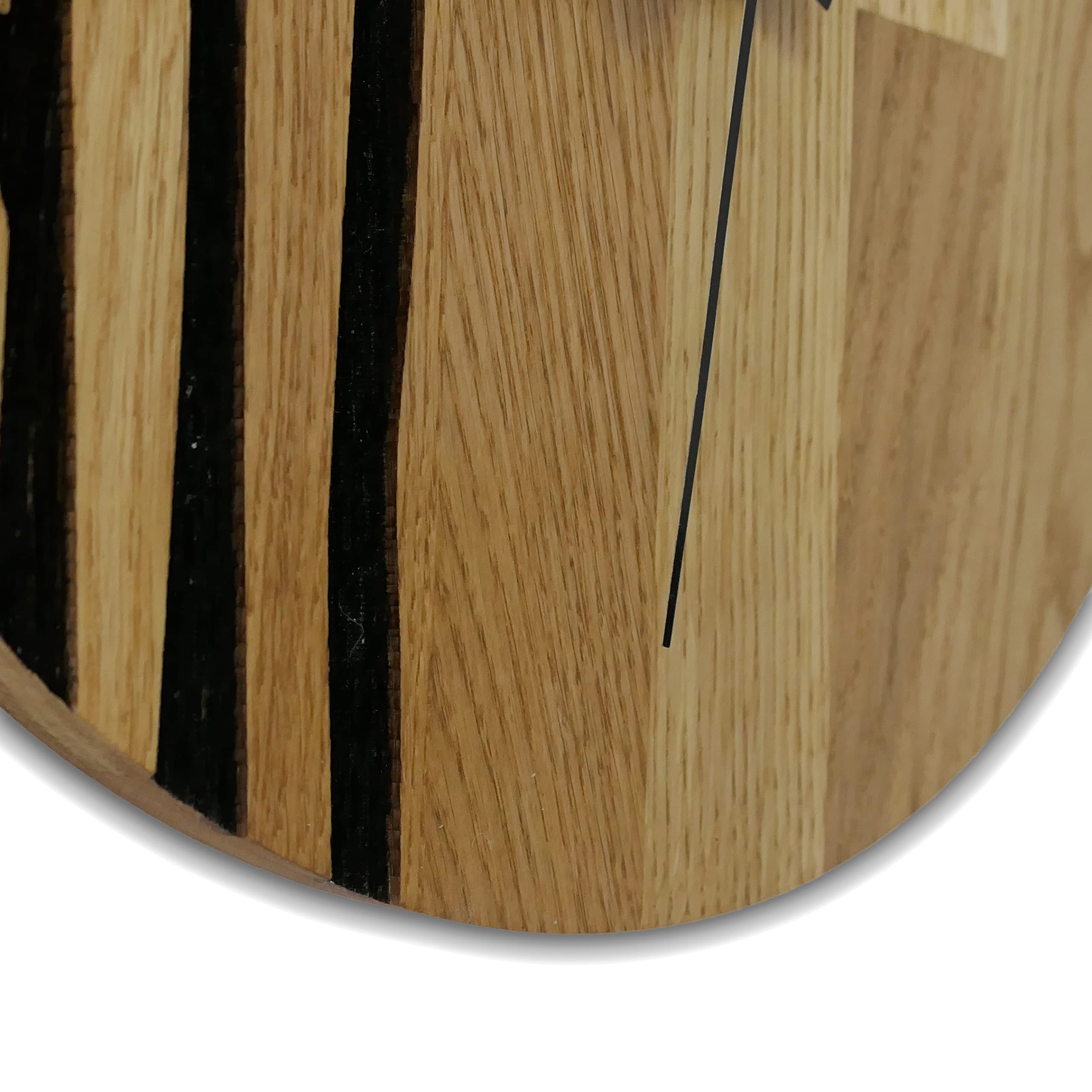 Wanduhr aus echtem Eichenholz, Moderne Wanduhr aus Holz, Heimdekoration aus Eiche - Mattlack, 40 cm