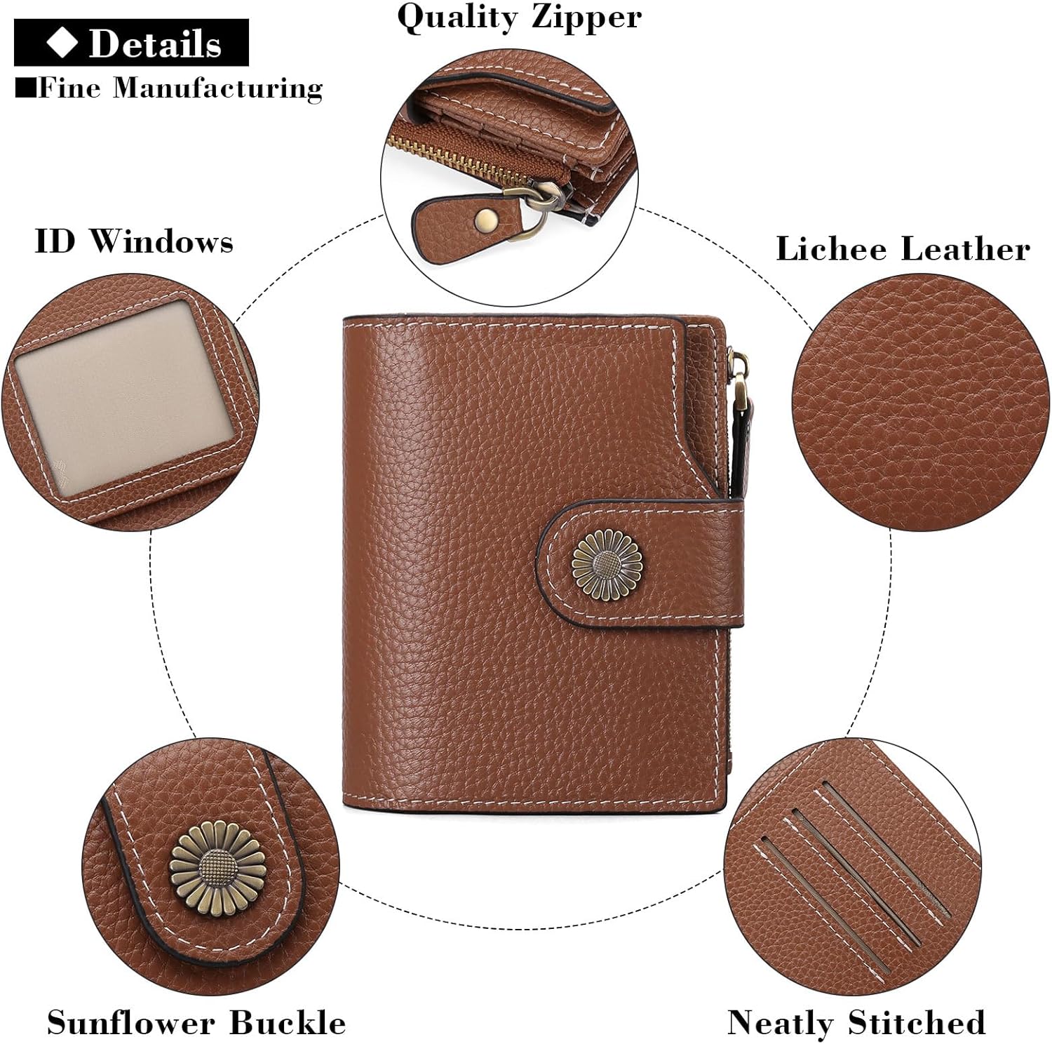 FALAN MULE Small Wallet for Women Leather Bifold Compact Small Womens Wallet with RFID Blocking - Image 5