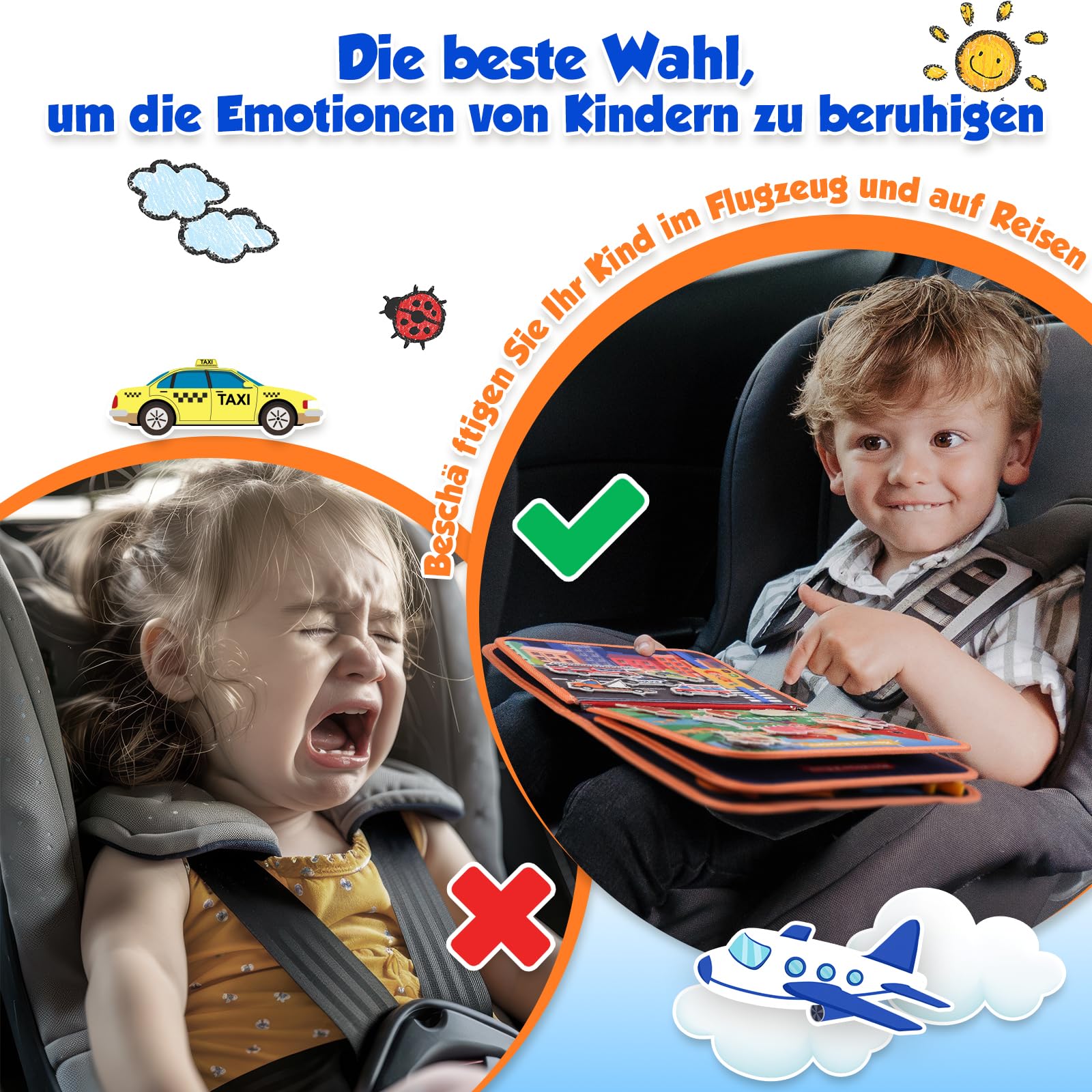 ZOOI Busy Board Montessori Spielzeug ab 1 Jahr, Busy Book Kinderspielzeug ab 1 2 3 Jahre, Baby Geschenk Spielzeug ab 1 2 3 Jahre, Einschulung Mädchen, Schultüte Füllung