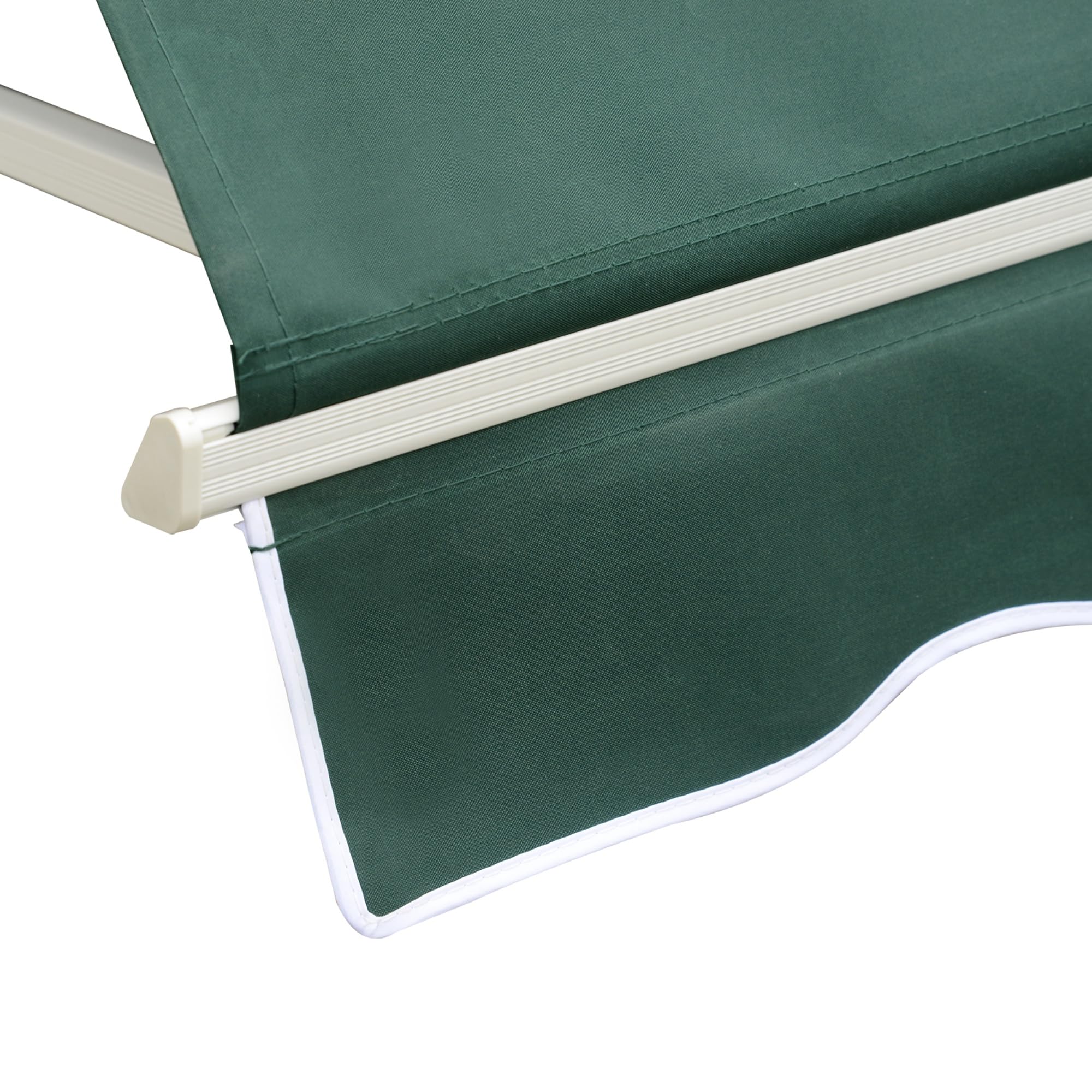 Outsunny Toldo Manual de Aluminio Retráctil para Ventanas Exterior Ángulo Ajustable Impermeable Tela de Poliéster 180x70cm Verde
