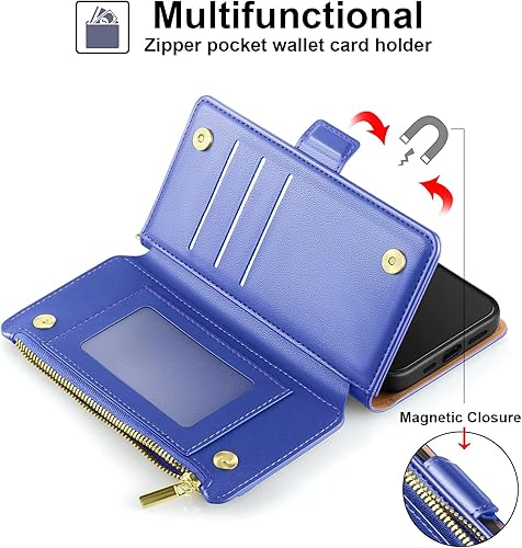 Miniatura 3 de Antsturdy Funda tipo cartera para iPhone 11 con bloqueo RFID funda de piel sintética para teléfono para mujeres y hombres, funda protectora a prueba
