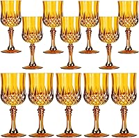 Vista 11 de XKXKKE 12 Piezas Copas de Vino de Plástico Transparente, Copas de Agua de Plástico para Fiestas, Copas con Tallo para Recepción de Boda, Suministros