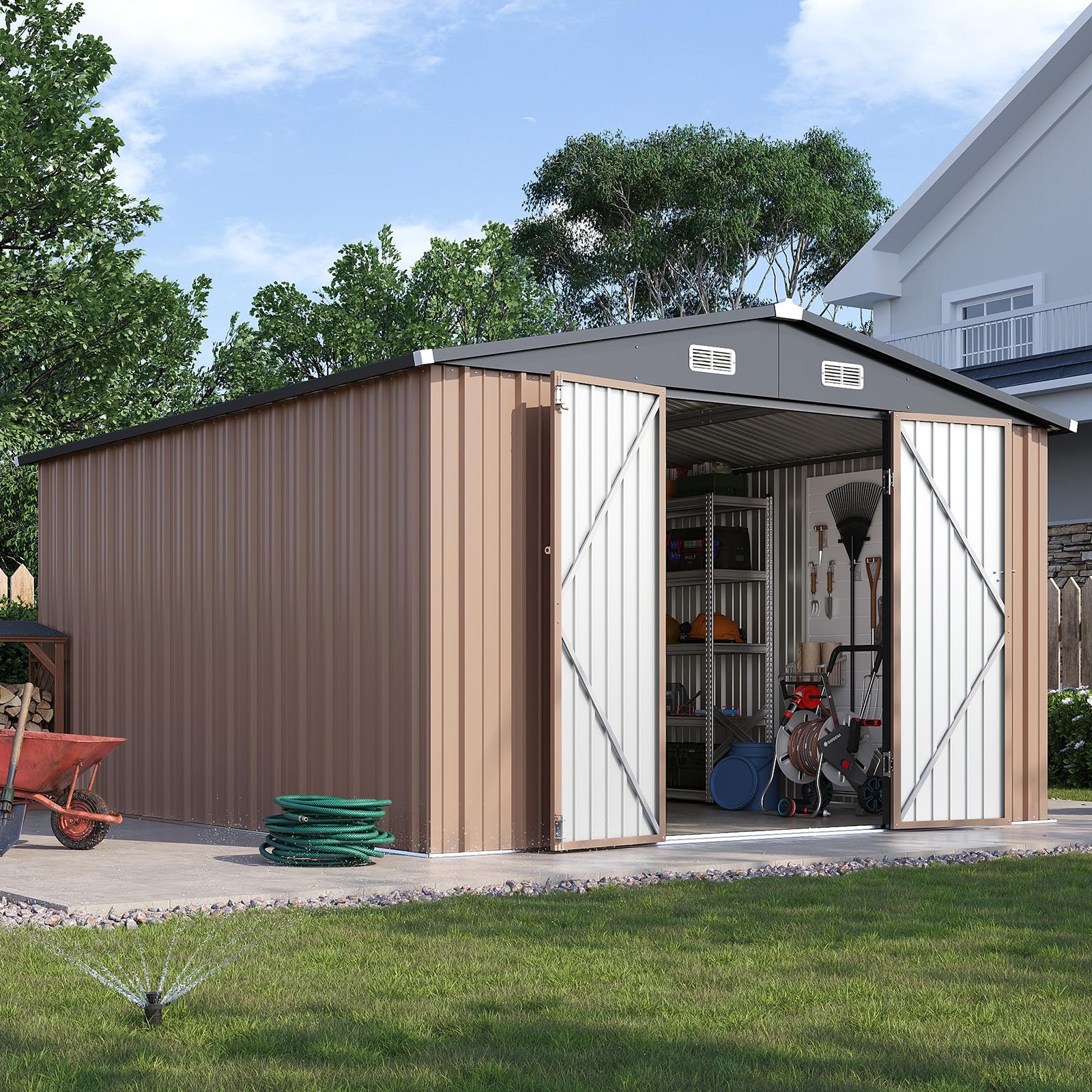 Amazon.com: Breezestival 10x12FT Outdoor Storage Shed, Metal