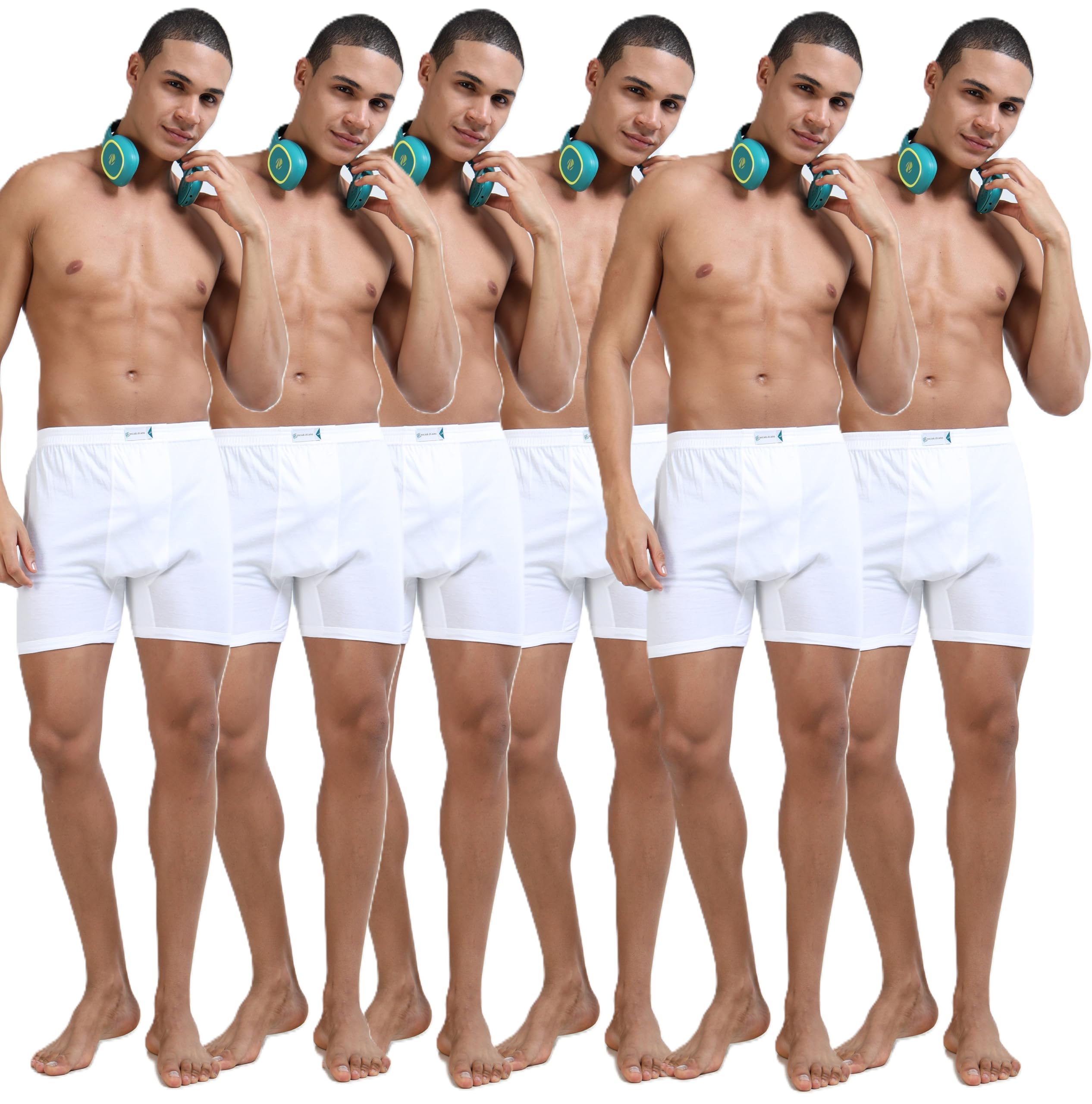 Platinum Collection 100% Cotton Comfort Fit Men's Boxer Underwear Organic Antibacterial No-Marks Waistband Brightest White