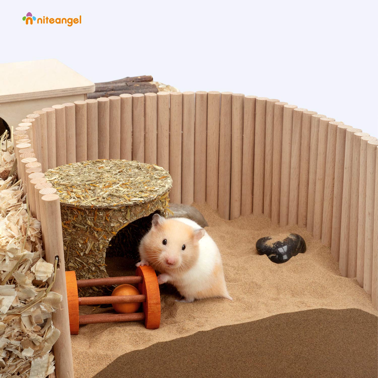 Niteangel Hamster Kletterleiter Holz Hängebrücke für Meerschweinchen Ratten Igel Rennmäuse Maus Zuckergleiter und andere Kleintiere (groß)