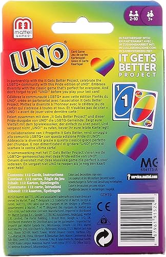 Miniatura 3 de Mattel Games Juego de cartas UNO Play with Pride con 112 cartas e instrucciones, ideal para edades de 7 años en adelante