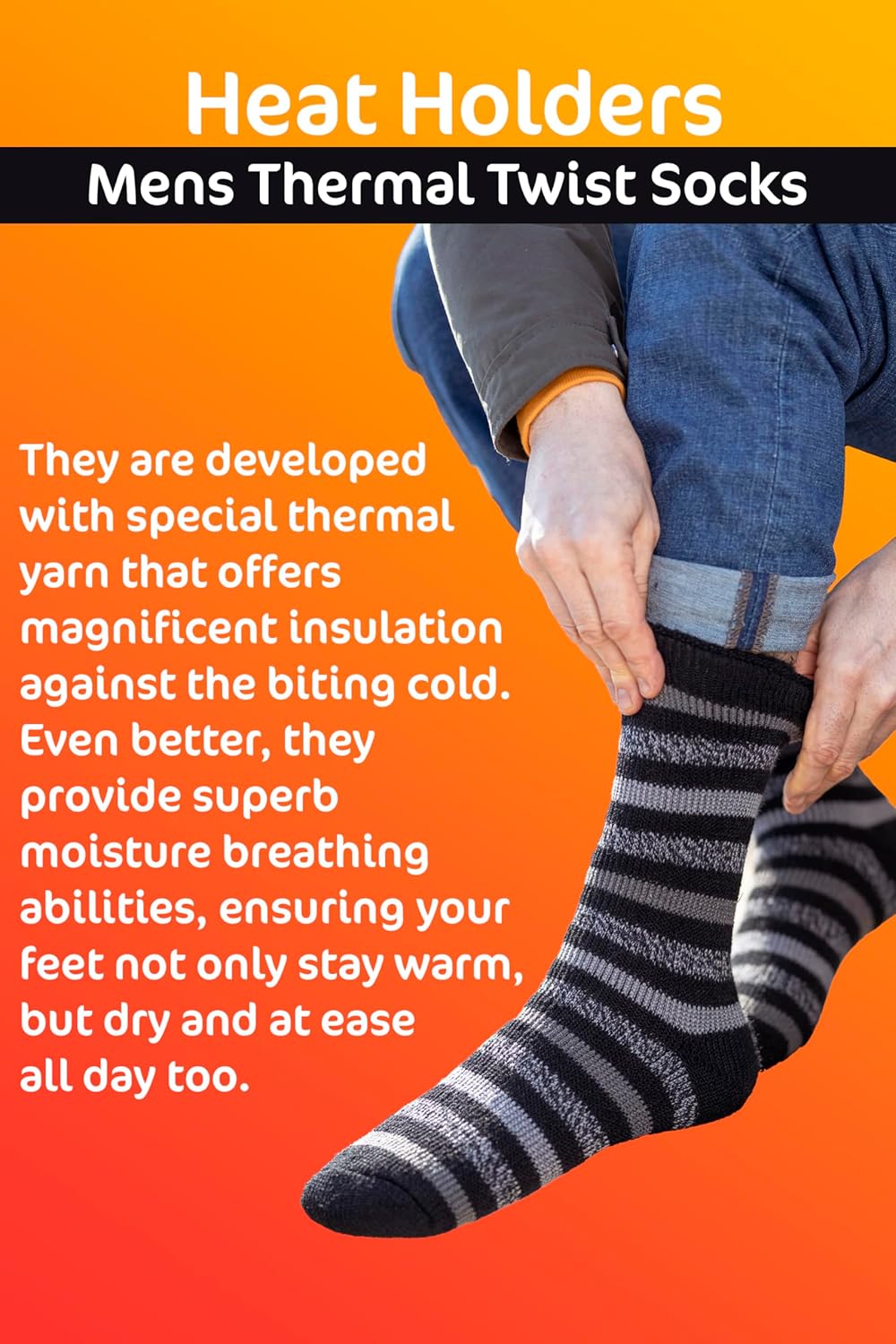 HEAT HOLDERS - Mens Thick Original Thermal Socks | Fuzzy Fleece Boot Socks - Image 6