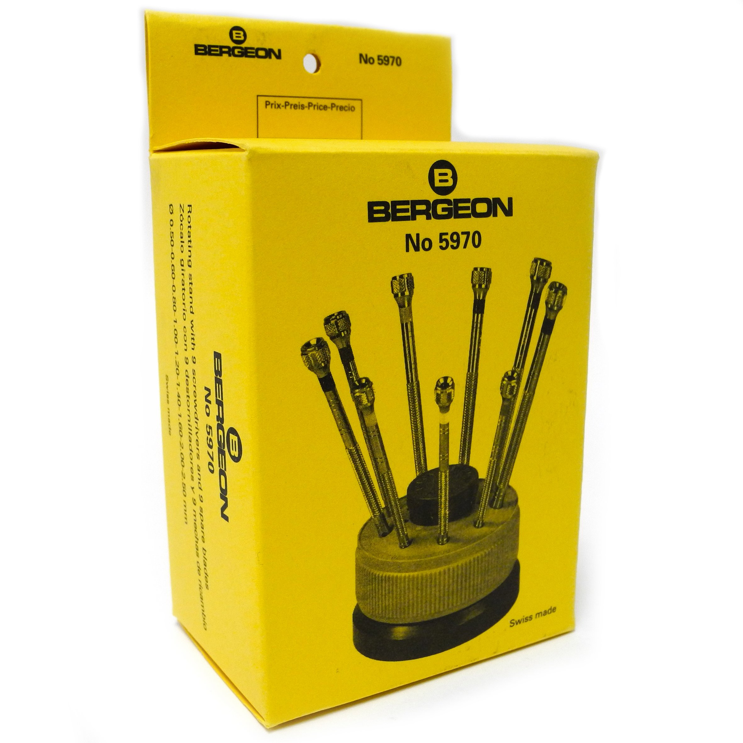 BERGEON 5970 Watchmakers HS5970 - Juego de destornilladores cromados de 9 piezas