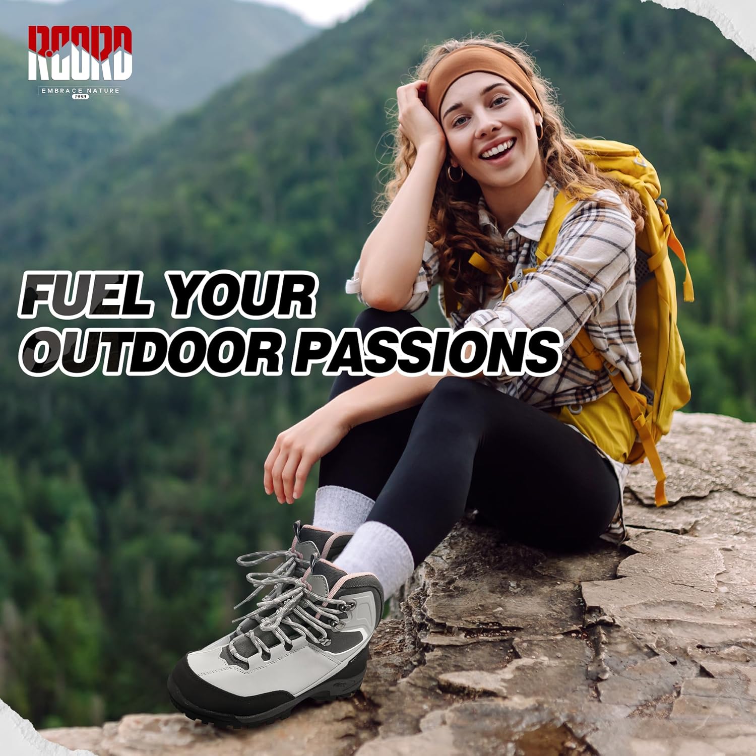 R CORD Womens Hiking Boots Waterproof Mid-Cut Hiking Boots Women Non-Slip Womens Hiking Shoes Outdoor Hiking Shoes for Women Trekking Camping Trail - Image 6