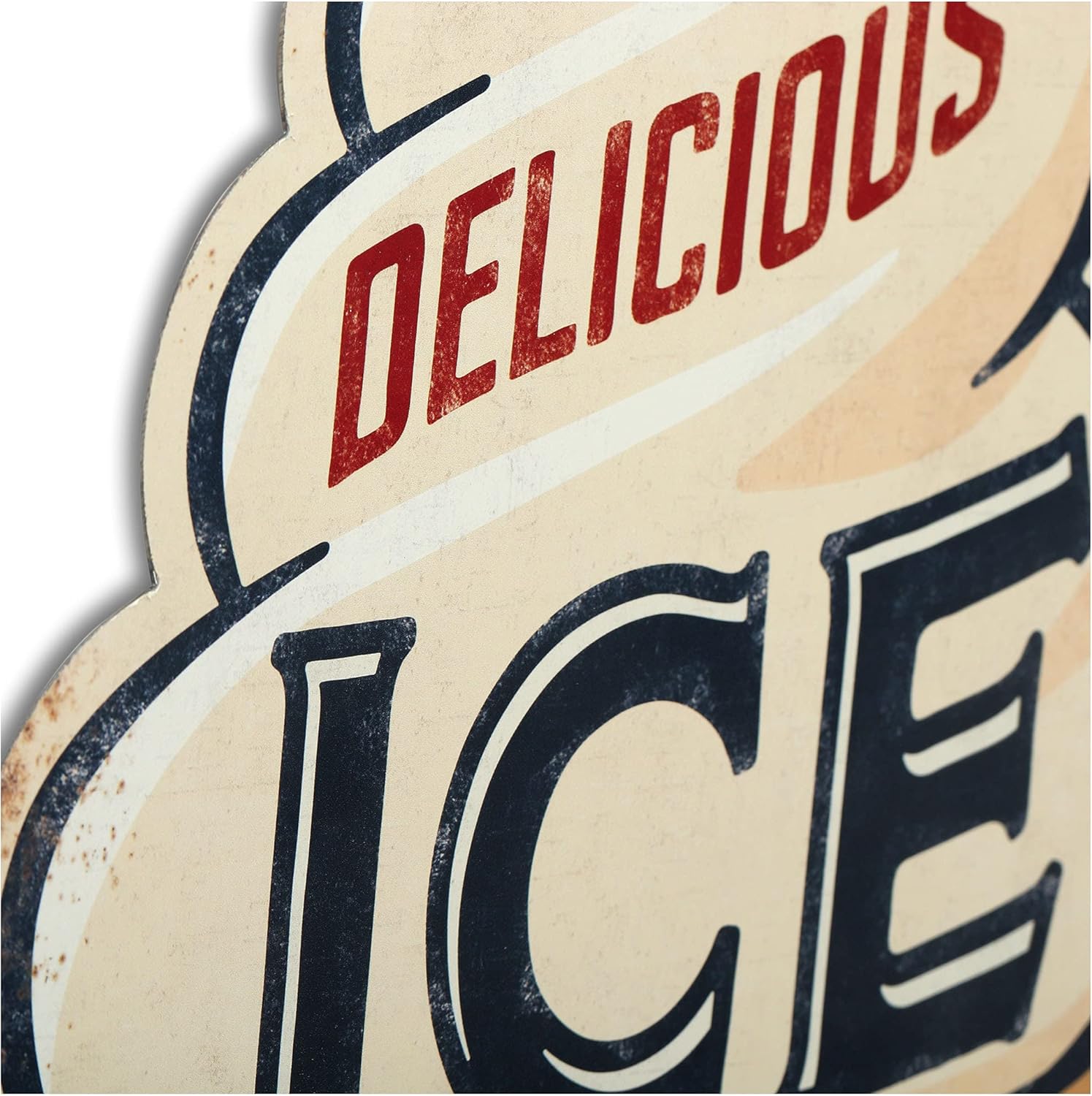 Delicious Ice Cream Metal Sign - Fun Vintage Wall Decor for Kitchen or Dining Room