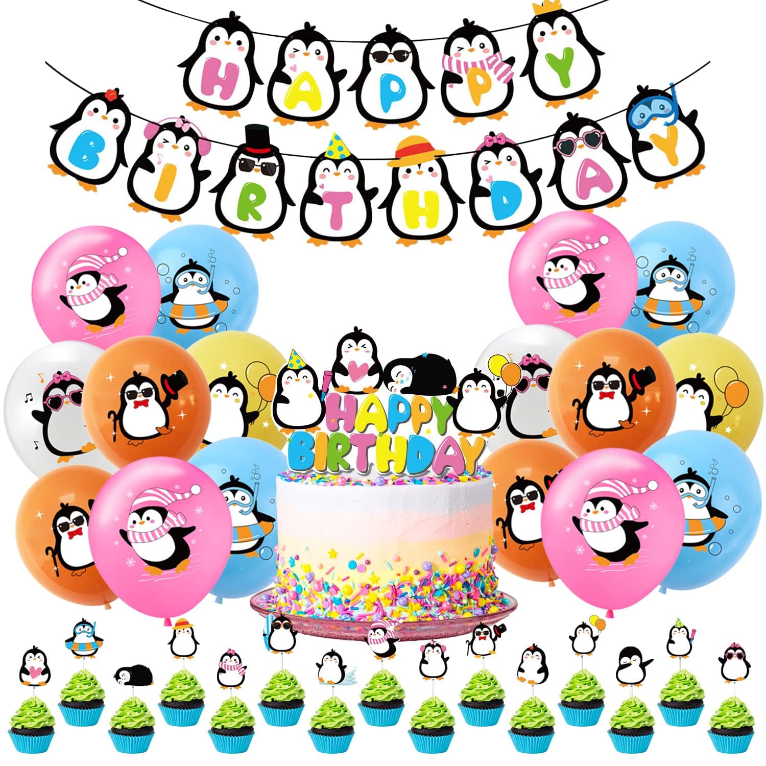 FIT Pinguin-Pappteller, 22,9 Cm – 25 Stück, Aus Biologisch Abbaubarem Papier, Für Kindergeburtstag & Party