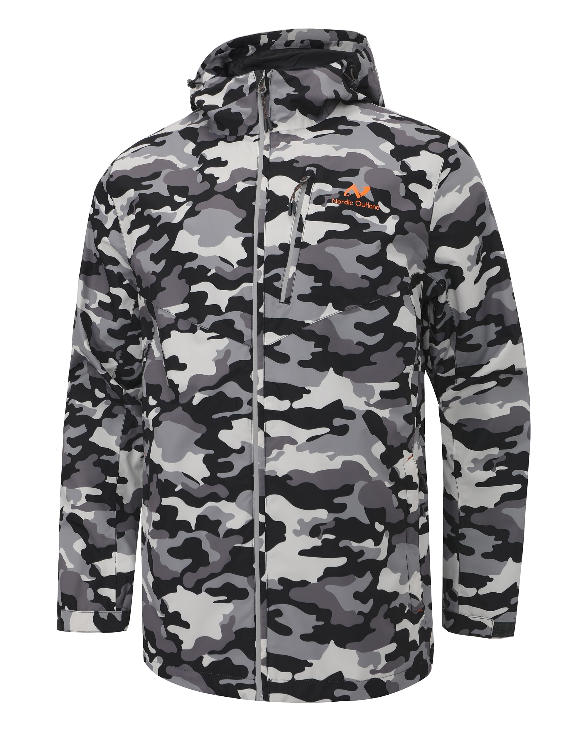 NORDIC OUTLAND Mens Lightweight Hooded Waterproof Rain Jacket Breathable Raincoat Shell for Outdoor Mountain Hiking