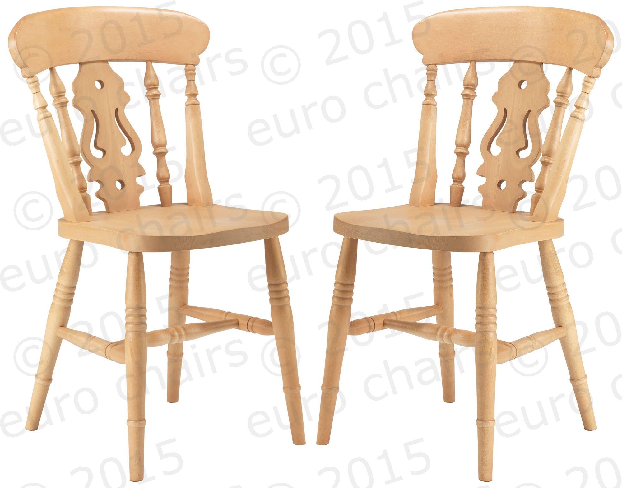 COUNTRY FARMHOUSE FIDDLEBACK CHAIR: RAW WOOD FOR HOME FINISHING: A Classic Farmhouse Chair made in Solid Beech : Size (cm ) 83h x 49w x 53d: Traditional British Design: Made in Europe: Hand Finished in the UK